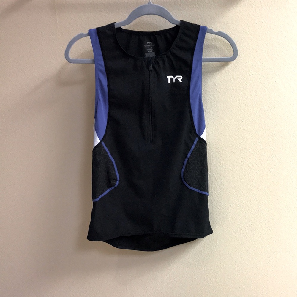 TYR Sport Men’s Competitor Singlet/Fitness Tank Black/blue